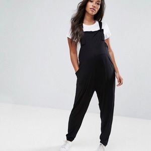 ASOS Black Maternity Overalls Dungarees Stretch